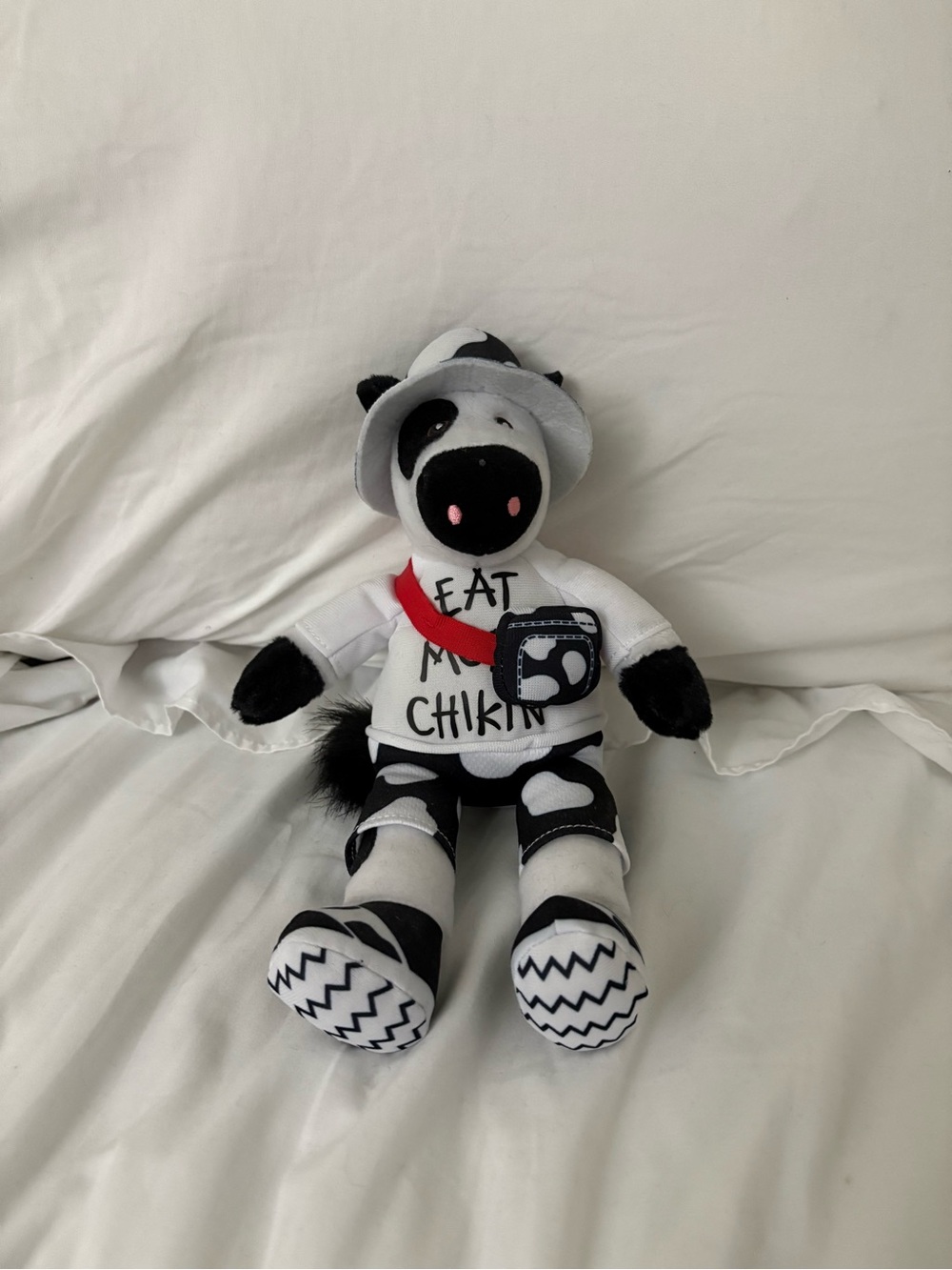 Chick-fil-A Black & White Cow Plush Toy - Eat More Chikin Design